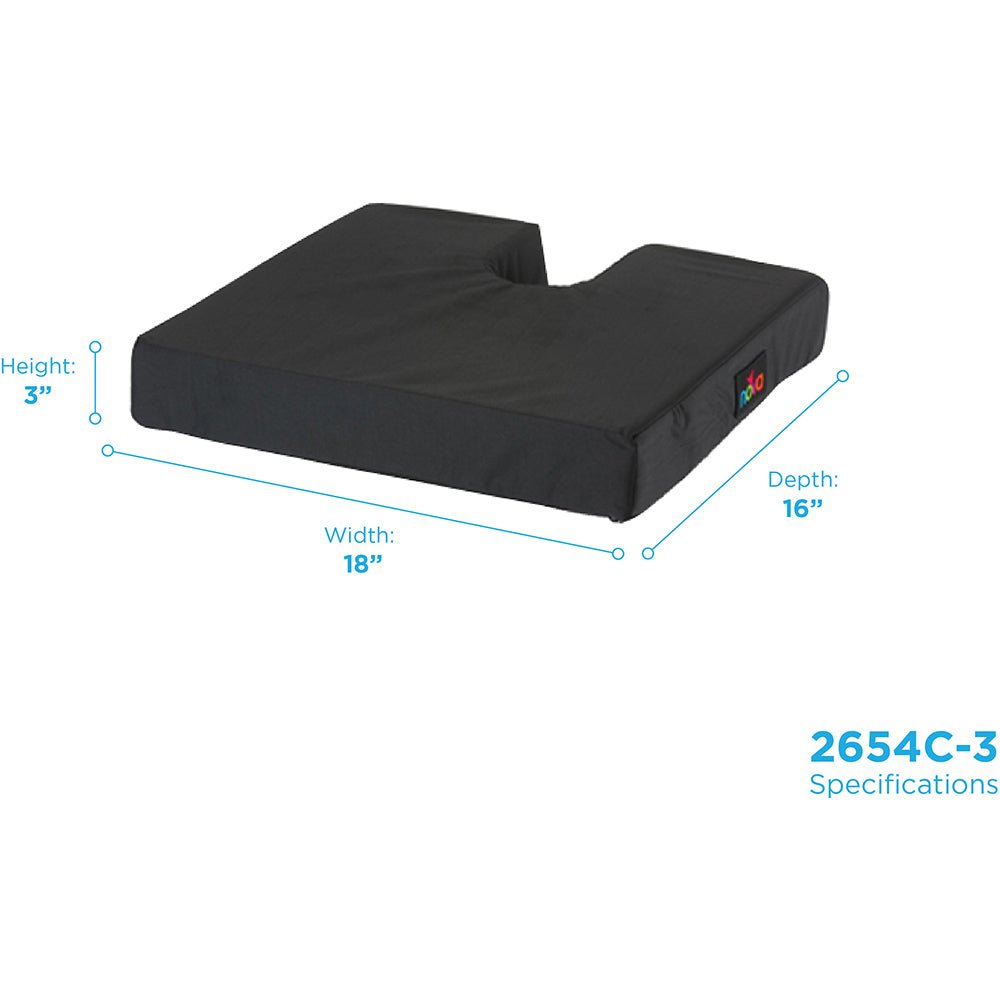 Coccyx Foam Cushion With Cover For 18 X 16 Wheelchair - Image 4