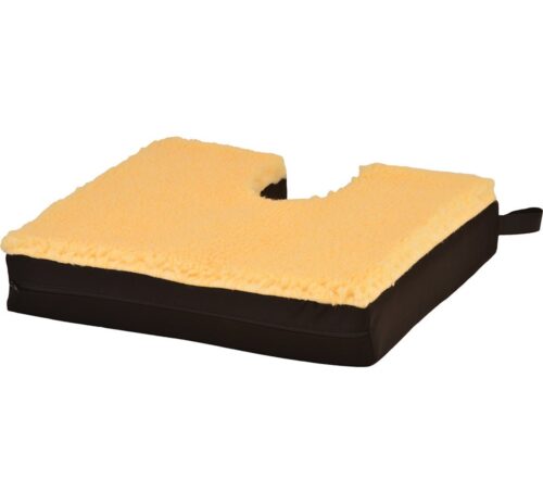 Gel Foam Seat Cushion With Coccyx Cutout and Fleece Top